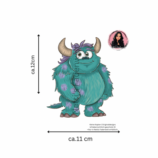 Bügelbild Monsters blau